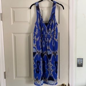 INC - blue print dress